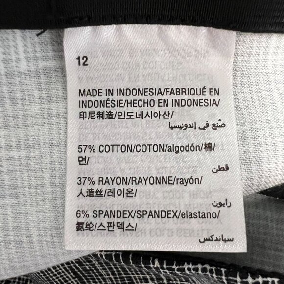 Alfani Womens Black/White Print Mid Rise Straight Dress Pants Sz 14 Stretch - Picture 9 of 9